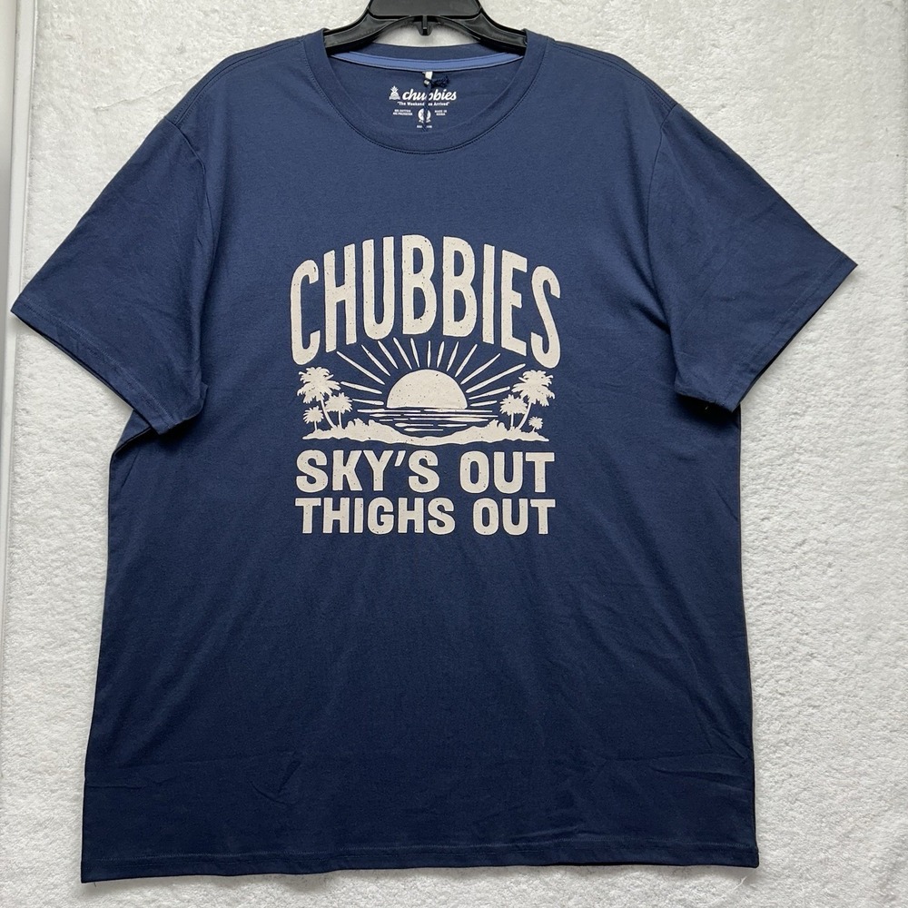 Chubbies Mens Size XL Blue No Brainer Short Sleeve Athletic t-Shirt